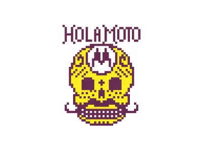 Hola Moto cinco de mayo fiesta illustrator mexican pixel pixel art sugar skull