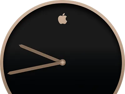 Apple + Movado Champagne Watch WIP chronograph gold hands minimalist old retro typography watch