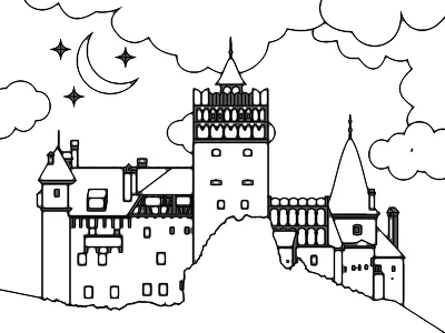Dracula Castle illustration bram stoker bran bran castle castle count dracula dracula illustration transylvania törcsvár törzburg vlad tepes vlad the impaler