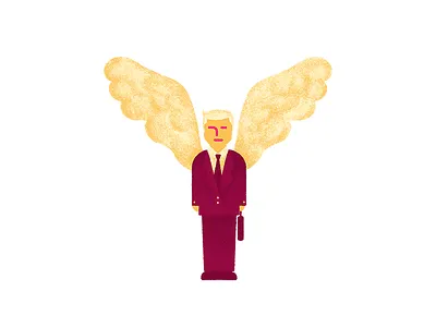 Create Festival Investor angel business festival flat illustration investor man poster sprinkle