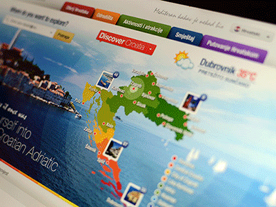 Website concept adriatic concept croatia homepage national tourist web design website