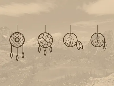 Dreamcatcher Icons branding dream dreamcatcher icons illustration indian logos native american