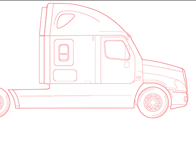 Truck Illustration illustrator red technical illustration truck vector