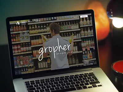 Gropher Landing Page buy groceries gropher in seattle service sign startup up web weekend