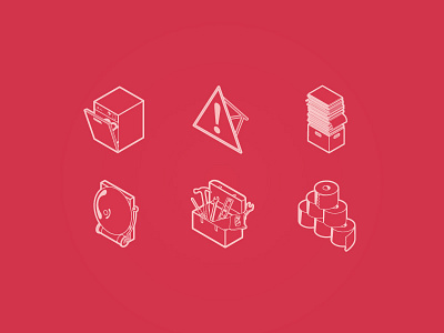 FM icons alarm design icons illustration manchester paper toolbox warning