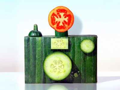 Cucumber Camera camera camera design cucumber food design fresh tomato