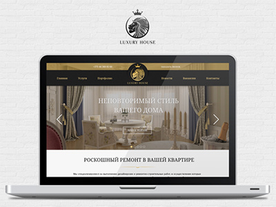 Luxury House clean design gold interface rich site web white