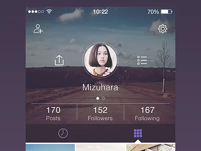 Final Profile app design flat graph ios7 iphone profile ui ux