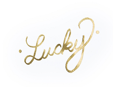 Lucky emboss gold handemboss handlettering lucky