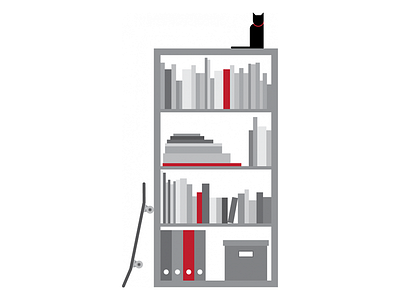 Baker on the Bookcase illustration