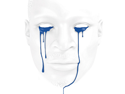 Tears 3d art face monochromatic profile sweat