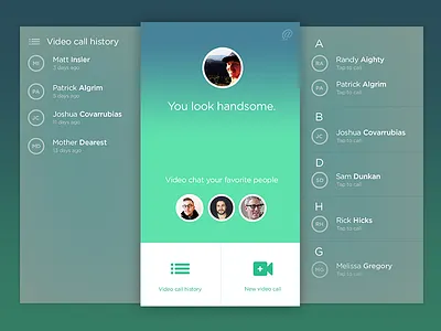 Video Chat iphone application ux design