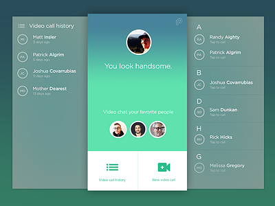 Video Chat iphone application ux design