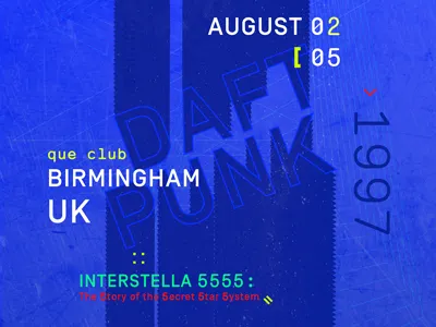 DaftPunk V2 blue daftpunk design font interstella5555 poster print symbols typography