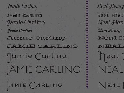 Jamie + Neal Type Study sketch type