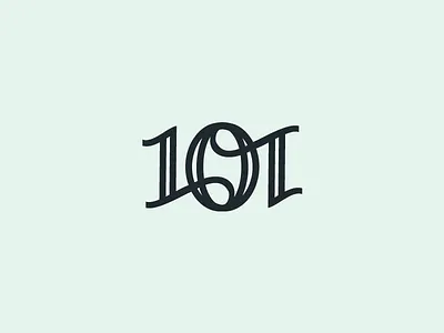 101 Downtown 101 bar custom identity lettering lounge mark martini numbers rebrand restaurant symbol