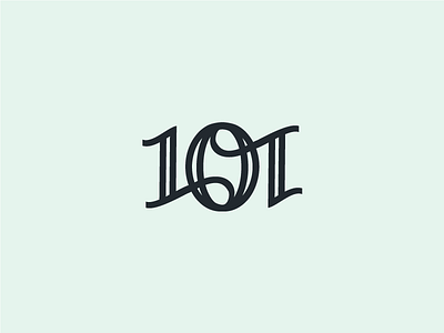 101 Downtown 101 bar custom identity lettering lounge mark martini numbers rebrand restaurant symbol