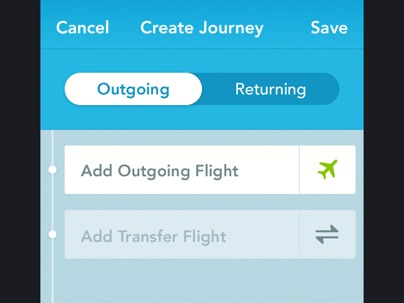 Add Flight flight ios ios 7 ui