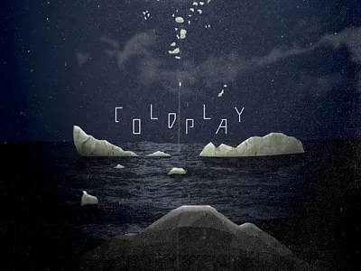 Coldplay "Magic" Concept Poster coldplay concert poster illustration magic moon night sky texture vector vintage water