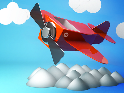 Avión 3d airplane c4d design modrunkey