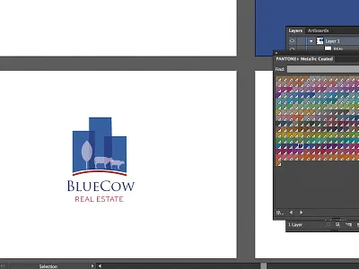 Branding in Process blue branding cow identity logo logotype