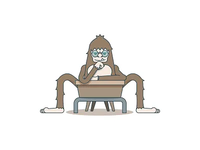 Sasquatches do learn. clean illustration minimal sasquatch sasquatch illustration simple yeti yeti illustration