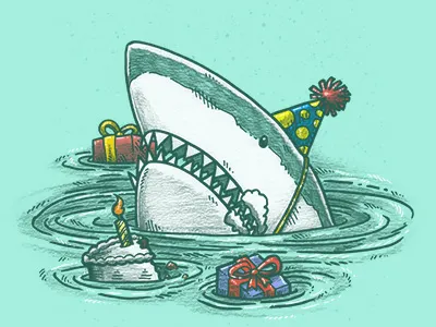 Happy Birthday Shark birthday cake happy lol party presents shark water