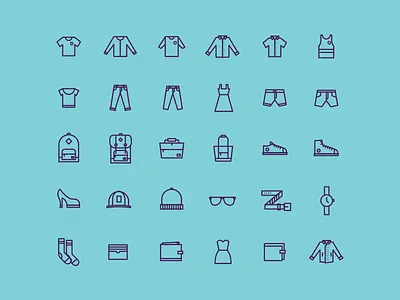 Apparel Icons apparel branding flat flat design focus lab icon set icons