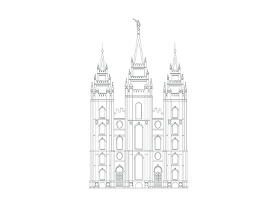 Temple building church drawing illustration lds line mormon salt lake temple temple