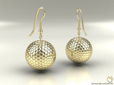 Golf earring 3d earring golf render