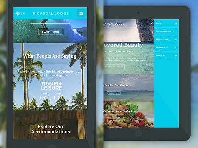 hotel website mobile views design ipad iphone landing page layout nature photography responsive ui ux web website