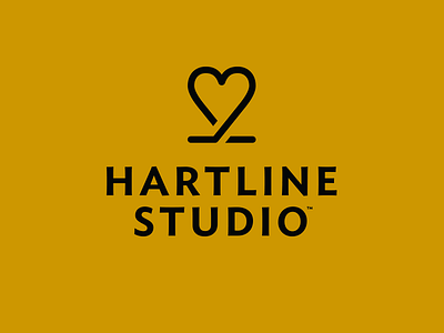 Hartline Studio logo brandmark heart ideal sans logo wordmark