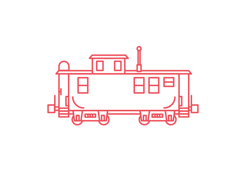 Illustration | "Stuck in the Caboose" branding color design focus lab illustration illustrator line linework old retro trains