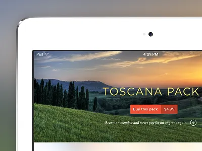 Tavola Buy Pack button gotham ipad tisa typography ui