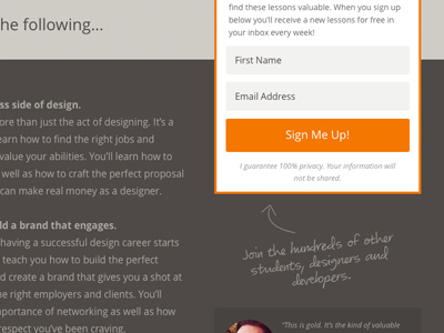 Blog Landing Page blog landing page sign up form