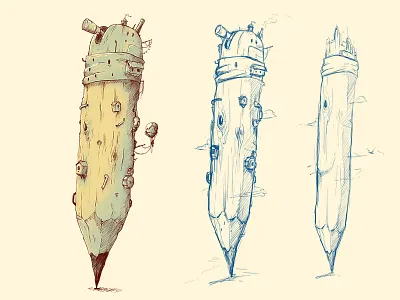 Pencil Explorer illustration pencil sketch