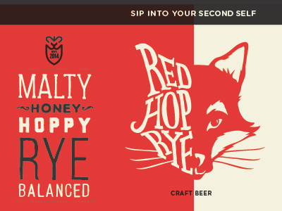 Second Self - Red Hop Rye adrenaline atlanta branding craft beer design honey hoppy illustration packaging red hop rye second self brewery