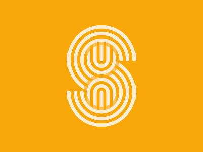 Sun lettering logo mark simple sun yellow