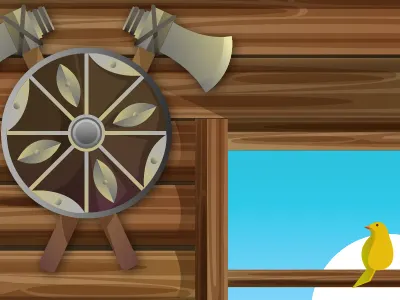 Background + Bird app game background bird illustration shield texture vector viking wood