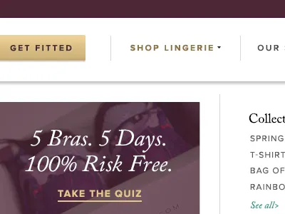 Navigation design lingerie navigation ui ux web