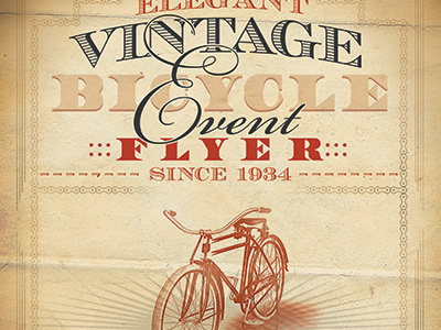 Vintage Bicycle Event Flyer Template antique bicycle distressed grunge race vintage western