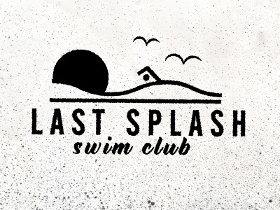 Last Splash birds blackwhite dirt logo midcentury swimming