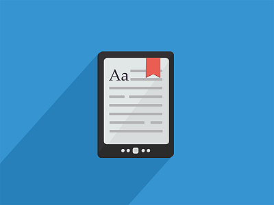 Ebook icon bookmark ebook flat icon kindle long shadow