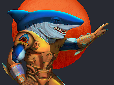 Art Attack 3 art attack illustration pen photoshop shark shark man torpedo pen