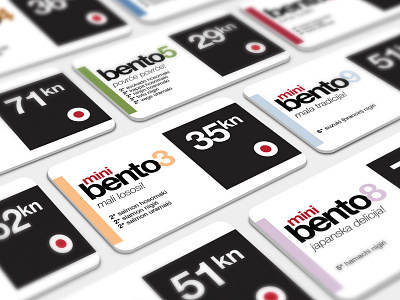 Bento Price Cards cards design graphic isometric price restaurant sushi