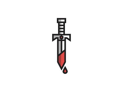 medieval sword blood design flat graphic icon illustration king medieval red simple sword vector