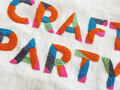 Craft Party (in embroidery)! embroidery lettering