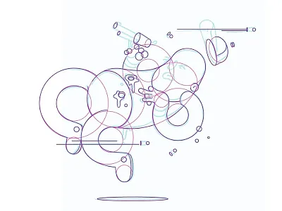 I'm Hit colour digital gore illustration vector wip