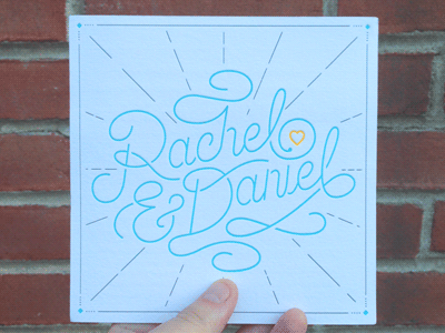 D & R invites letterpress type typography wedding