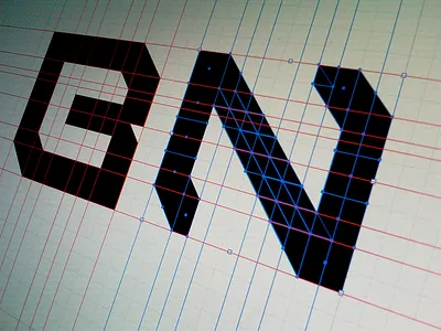 Custom isometric typography bold construction custom gaming geometric isometric logo sci fi